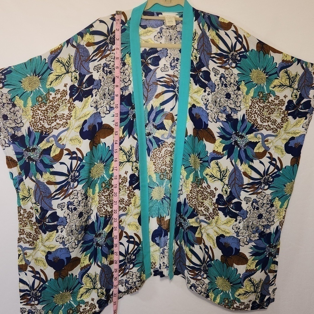 Do Everything In Love Women's Tropical Print Open Front Kimono Cardigan Beach - Picture 12 of 13